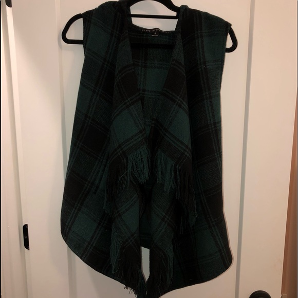 Plaid Sleeveless Hooded Vest - Picture 2 of 4